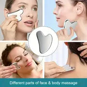 Ensemble 3 Outils de Massage Facial – Rouleau à Glace Réutilisable + Rouleau Visage + Gua Sha