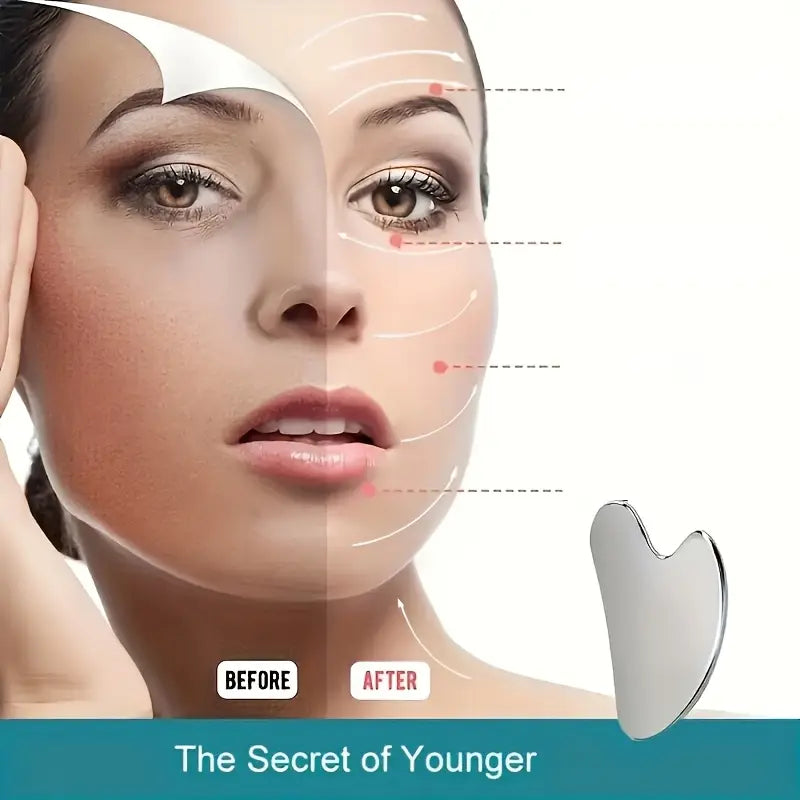 Ensemble 3 Outils de Massage Facial – Rouleau à Glace Réutilisable + Rouleau Visage + Gua Sha