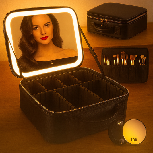 Trousse de Maquillage avec Miroir LED – Élégance & Praticité