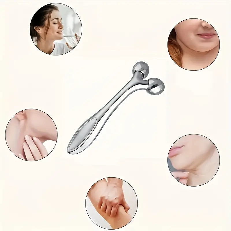 Ensemble 3 Outils de Massage Facial – Rouleau à Glace Réutilisable + Rouleau Visage + Gua Sha