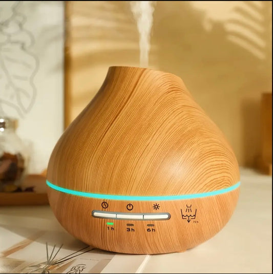 Diffuseur d'huile essentiel-Grand format, Minuterie, Arrêt Automatique, Technologie Brume à Ondes Sonores, Alimentation USB
